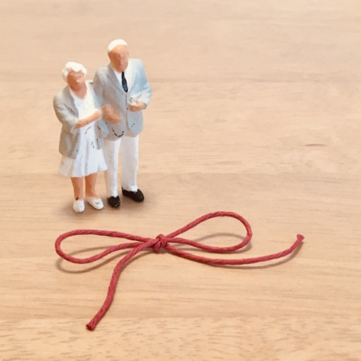 高齢夫婦が手を取り合って立つ姿の画像。穏やかで安心感のある雰囲気。