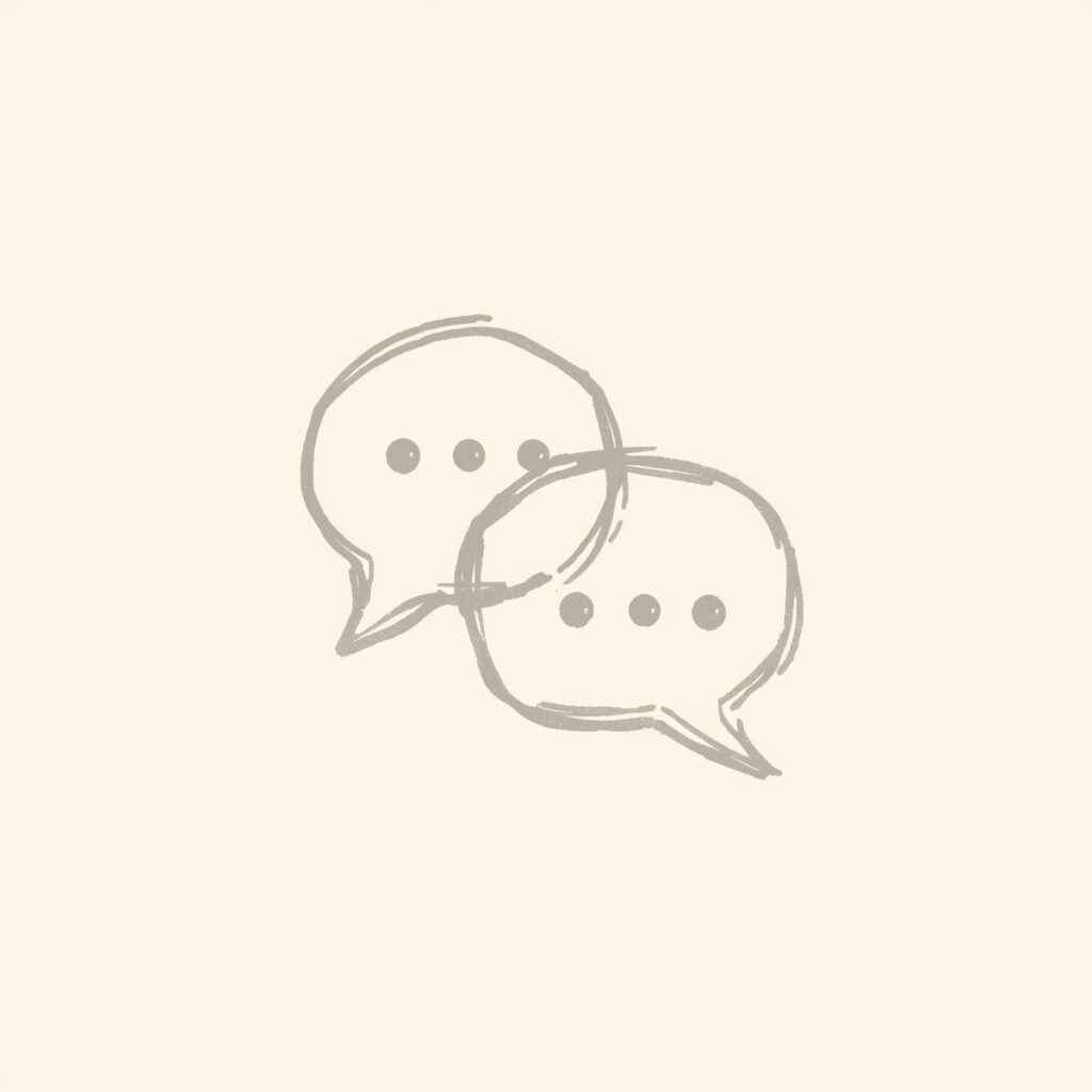 双方向のやりとりができるサポート体制を示す吹き出しのイメージ