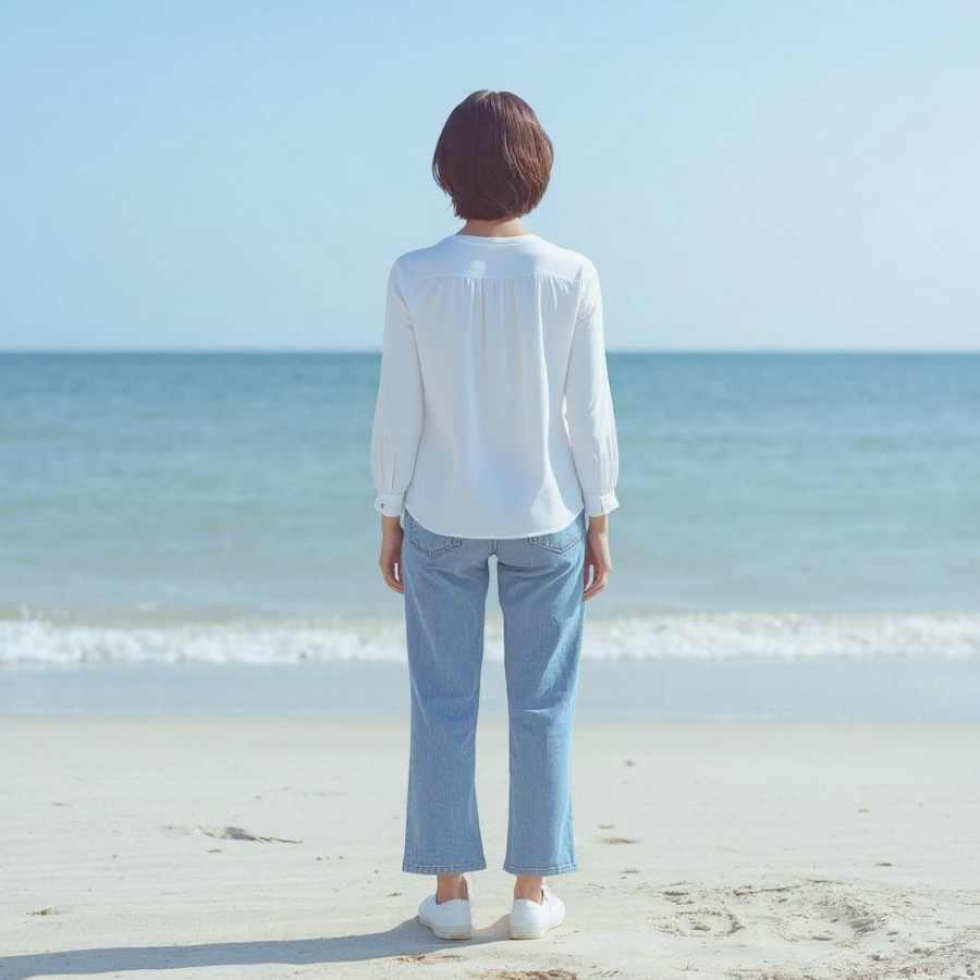 安定して立つ女性の後ろ姿|戻らない体